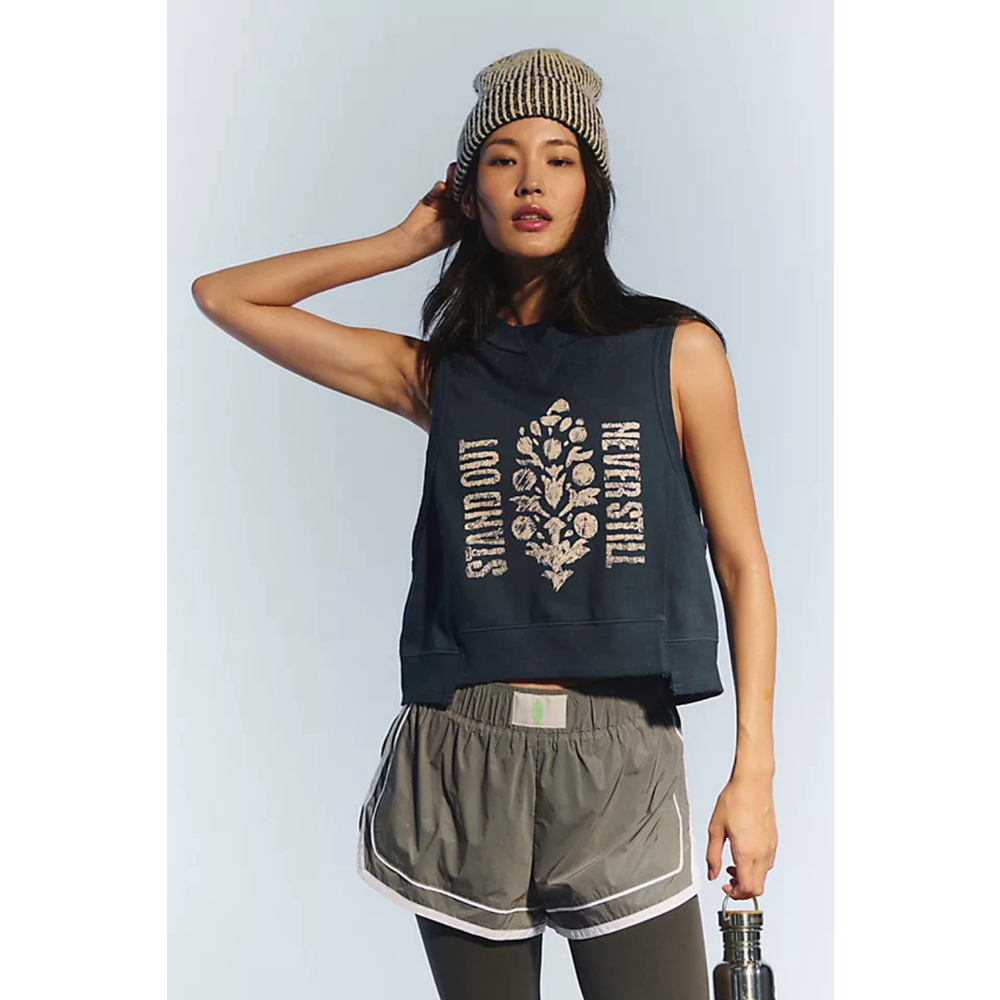 FREE PEOPLE MOVEMENT Athletic Blue CROP SWEATSHIRT Intercept TANK TOP WOMENS L